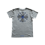 Chrome Hearts Grey & Blue Cross Logo Women's T-Shirt