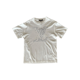 Louis Vuitton White & Blue LV Stitch Logo T-Shirt