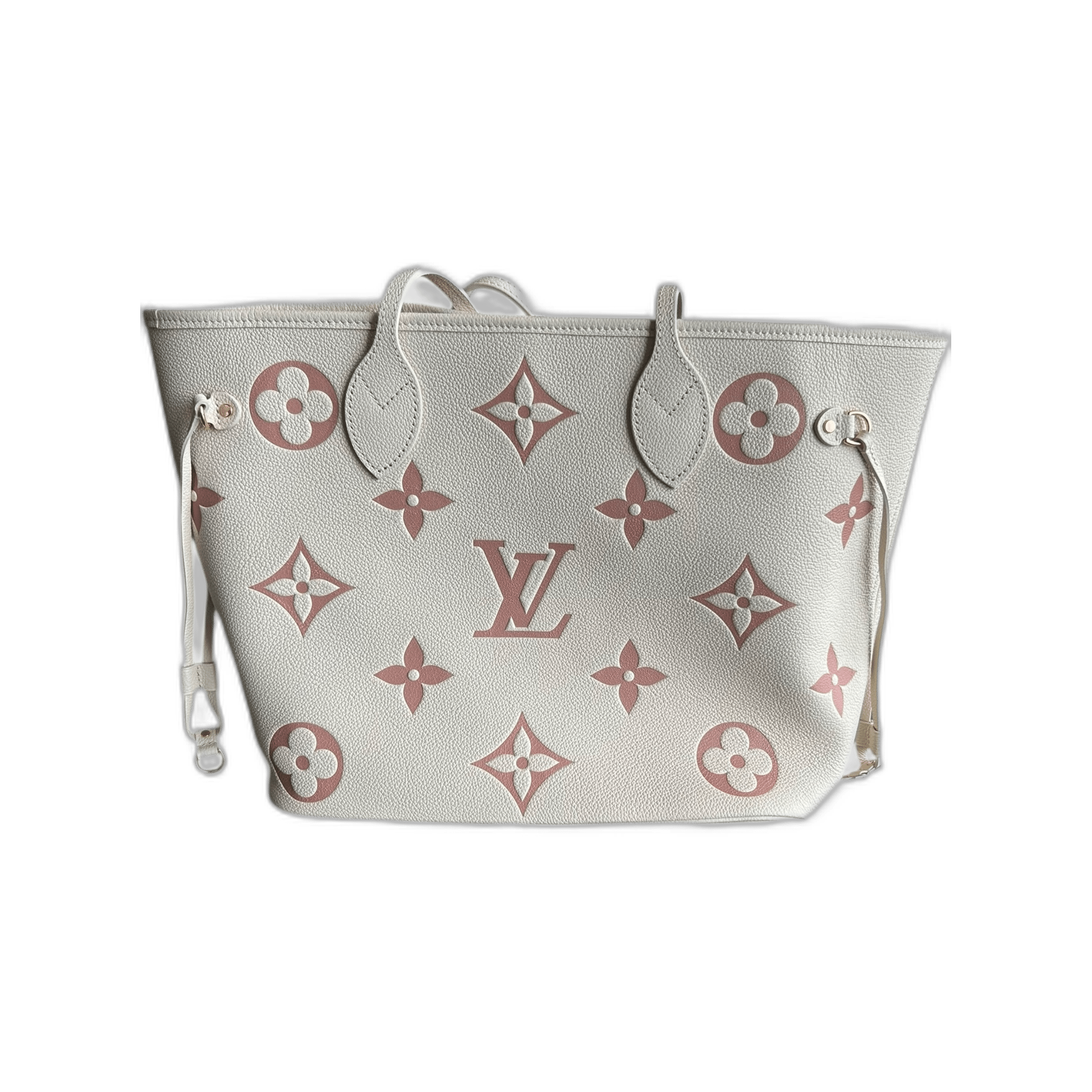 Louis Vuitton Cream & Rose Monogram Empreinte Neverfull MM - Morely TrendsLouis Vuitton Type here:)