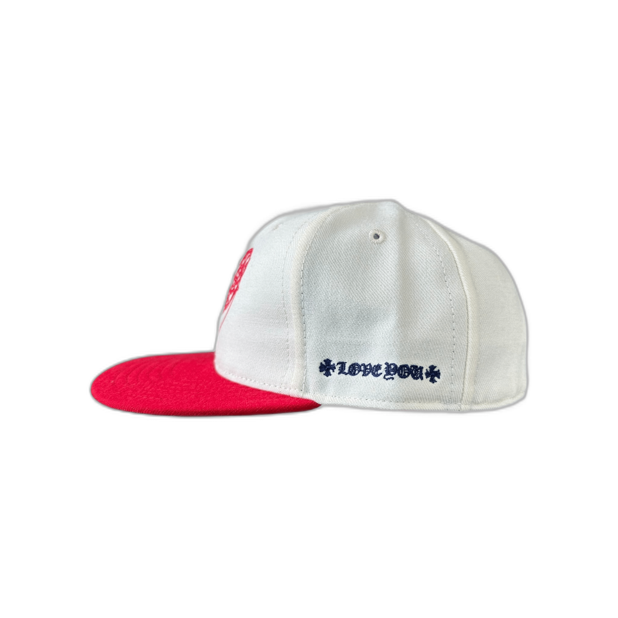 Chrome Hearts White & Red Heart Logo Fitted Hat - Morely TrendsChrome Hearts Type here:)