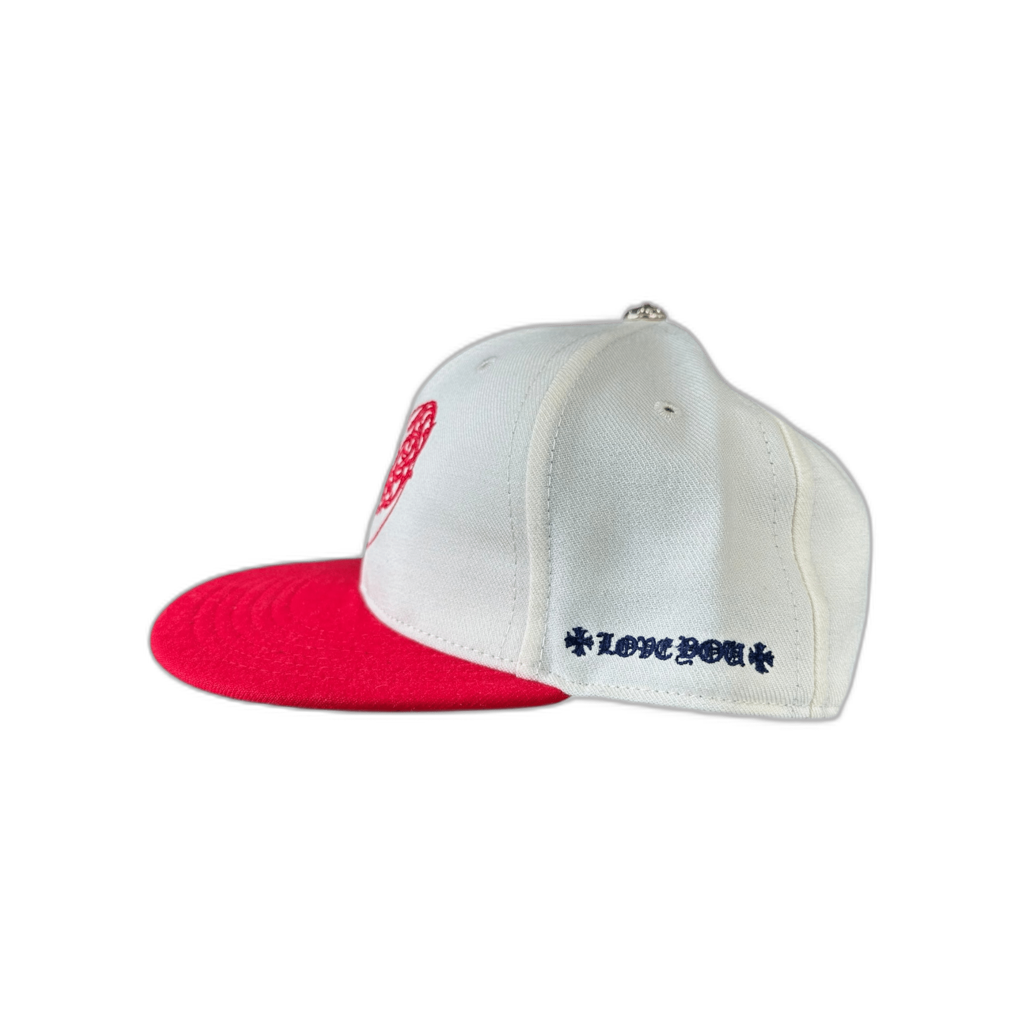 Chrome Hearts White & Red Heart Logo Fitted Hat - Morely TrendsChrome Hearts Type here:)