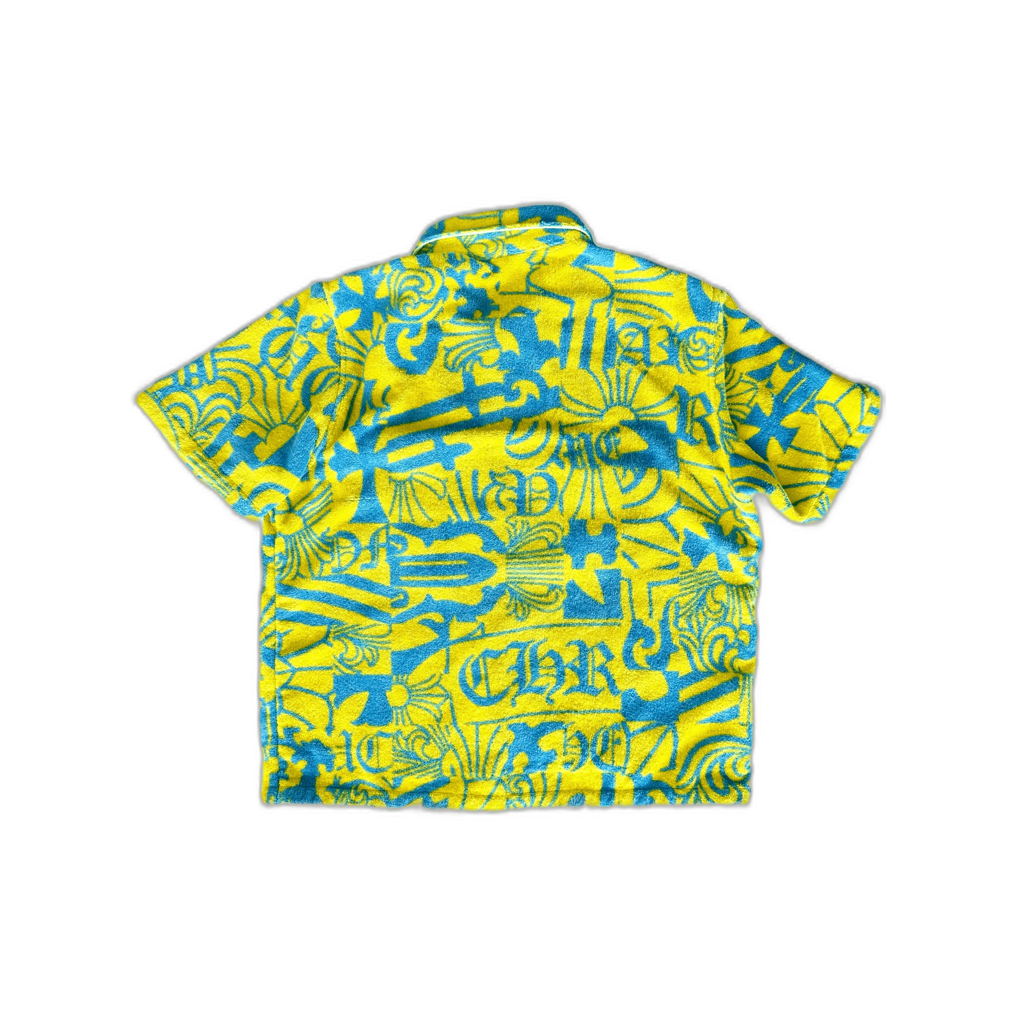 Chrome Hearts Yellow & Blue Print Towel Button Up Shirt - Morely TrendsChrome Hearts Type here:)