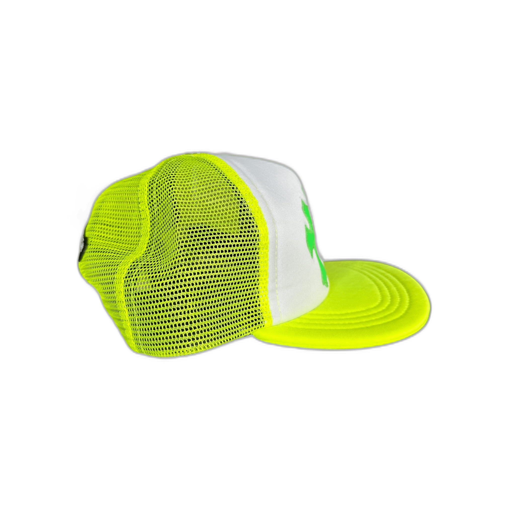 Chrome Hearts Neon Yellow Cemetery Cross Patch Trucker Hat - Morely TrendsChrome Hearts Type here:)