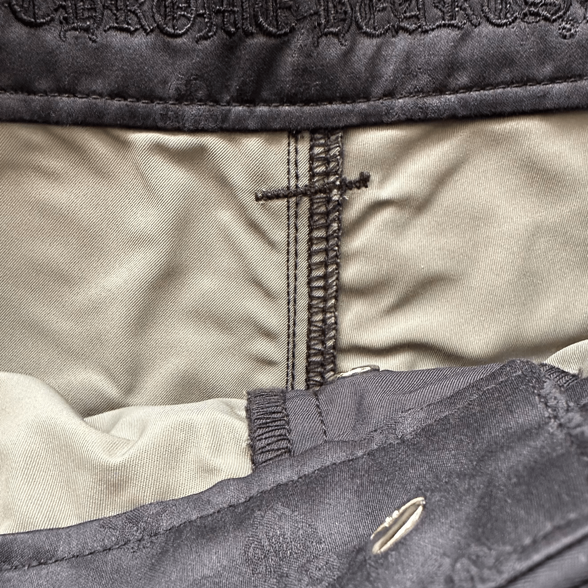 Chrome Hearts Black Nylon & Leather Carpenter Pants - Morely TrendsChrome Hearts Type here:)