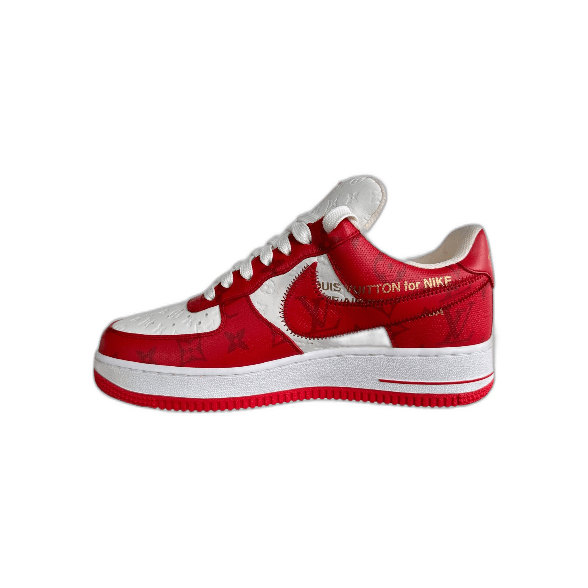 Louis Vuitton Nike Red & White Monogram Air Force 1 - Morely TrendsLouis Vuitton Type here:)