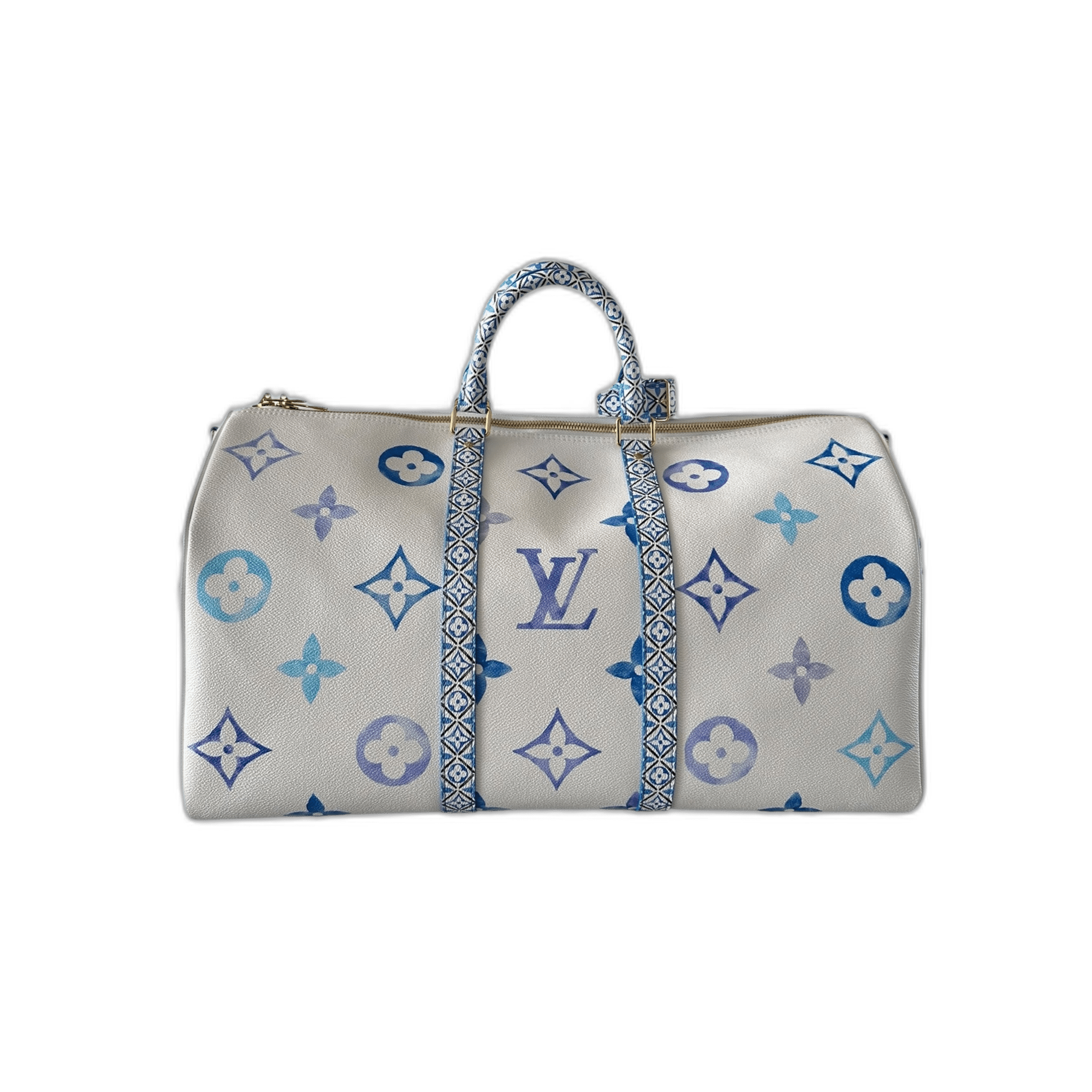 Louis Vuitton White & Blue Watercolor Monogram By The Pool Keepall 50 - Morely TrendsLouis Vuitton Type here:)