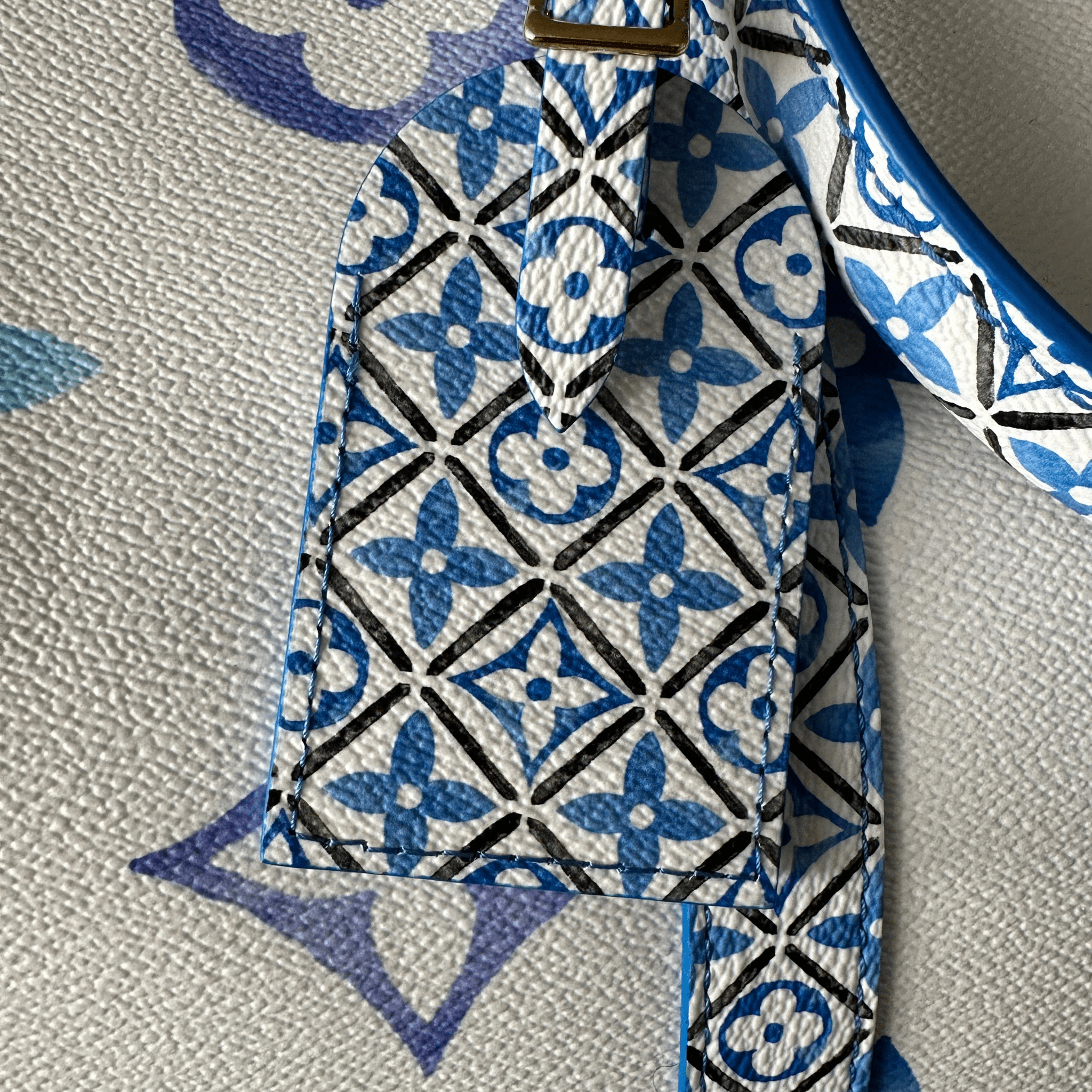 Louis Vuitton White & Blue Watercolor Monogram By The Pool Keepall 50 - Morely TrendsLouis Vuitton Type here:)