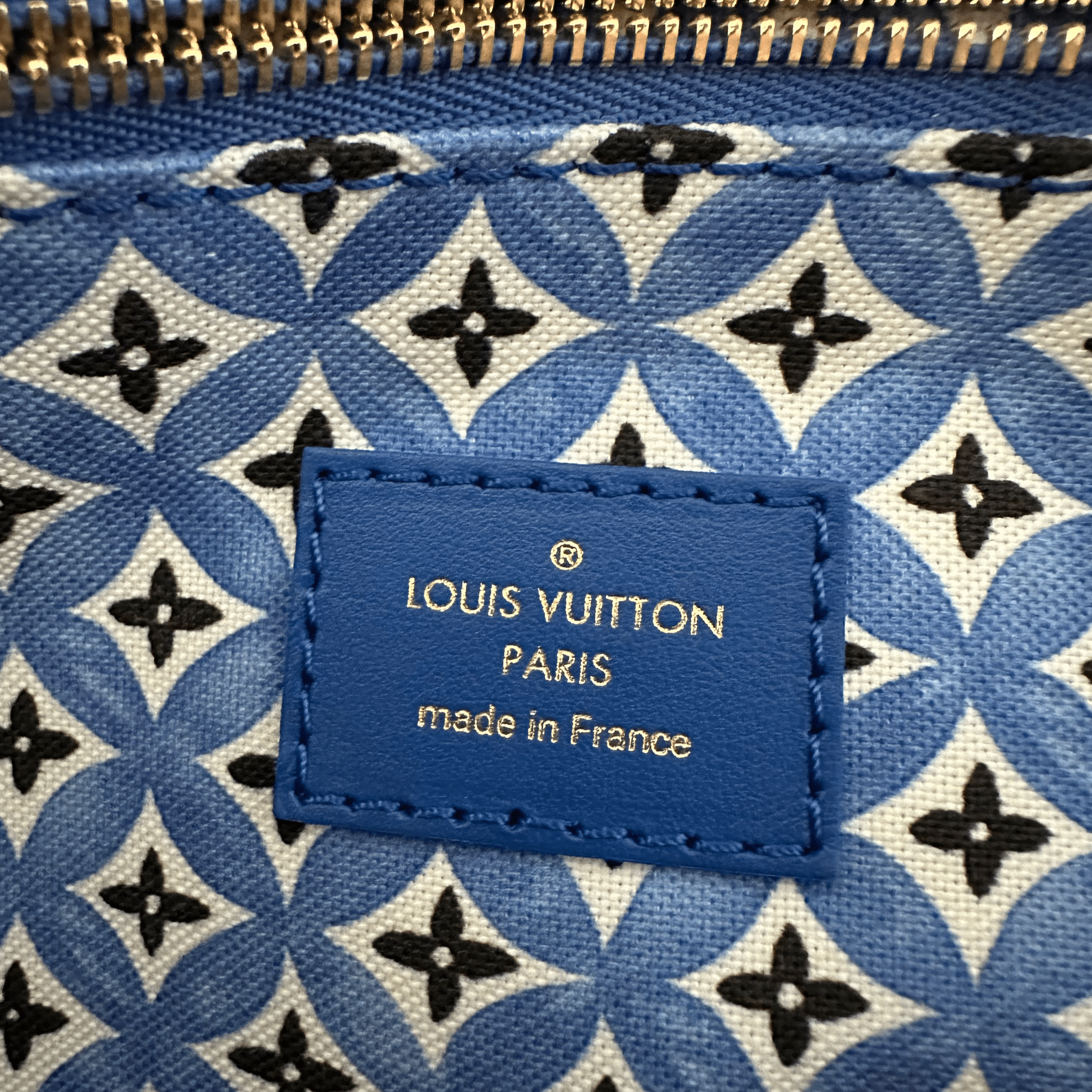 Louis Vuitton White & Blue Watercolor Monogram By The Pool Keepall 50 - Morely TrendsLouis Vuitton Type here:)