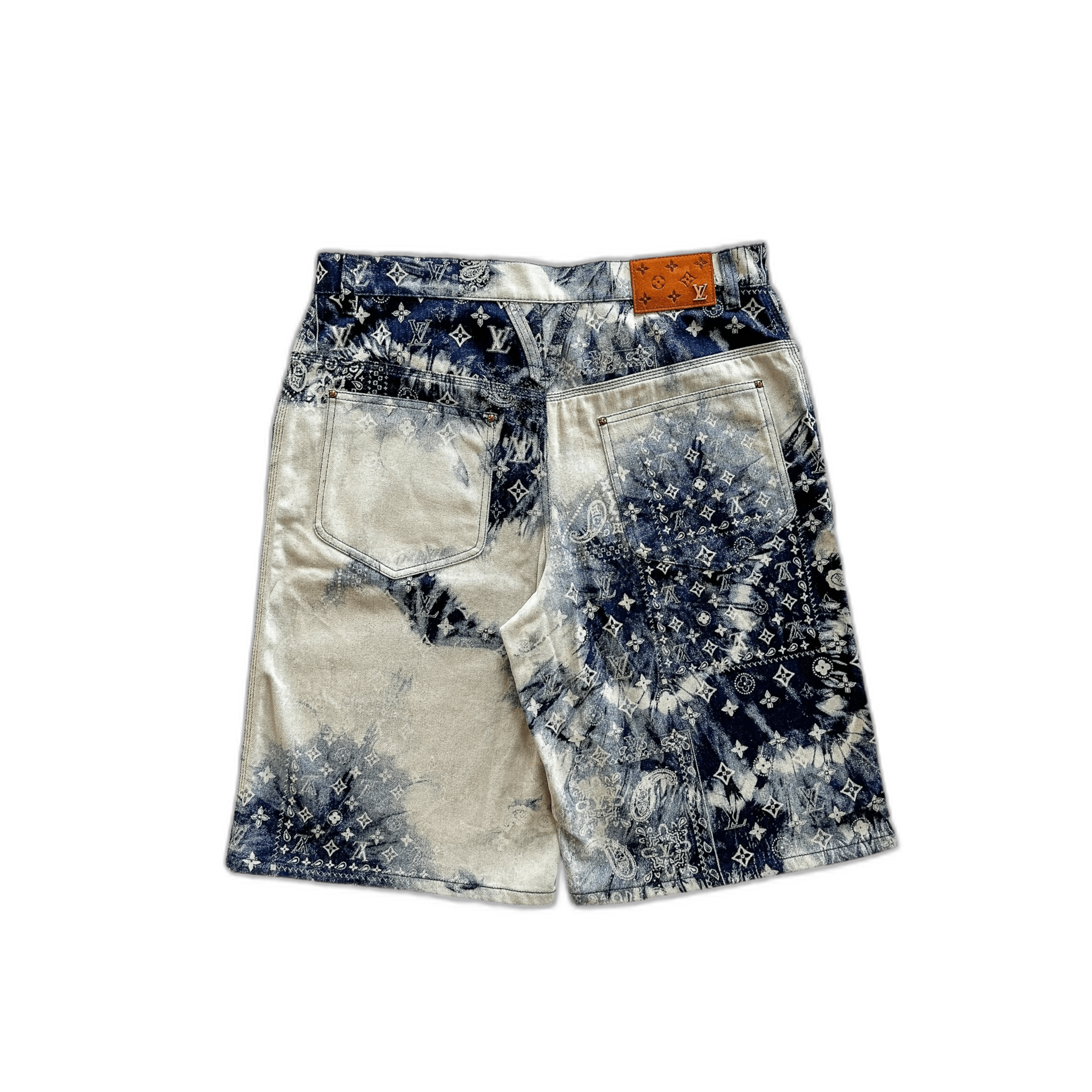 Louis Vuitton Blue Bleached Bandana Monogram Denim Shorts - Morely TrendsLouis Vuitton Type here:)