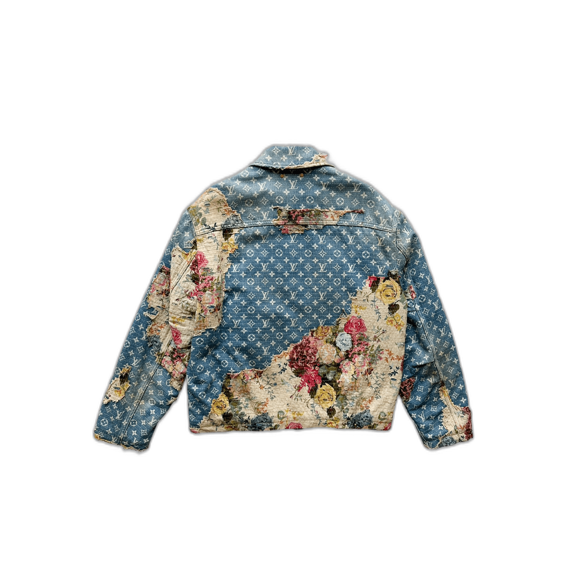 Louis Vuitton Blue Monogram Distressed Floral Workwear Jacket - Morely TrendsLouis Vuitton Type here:)