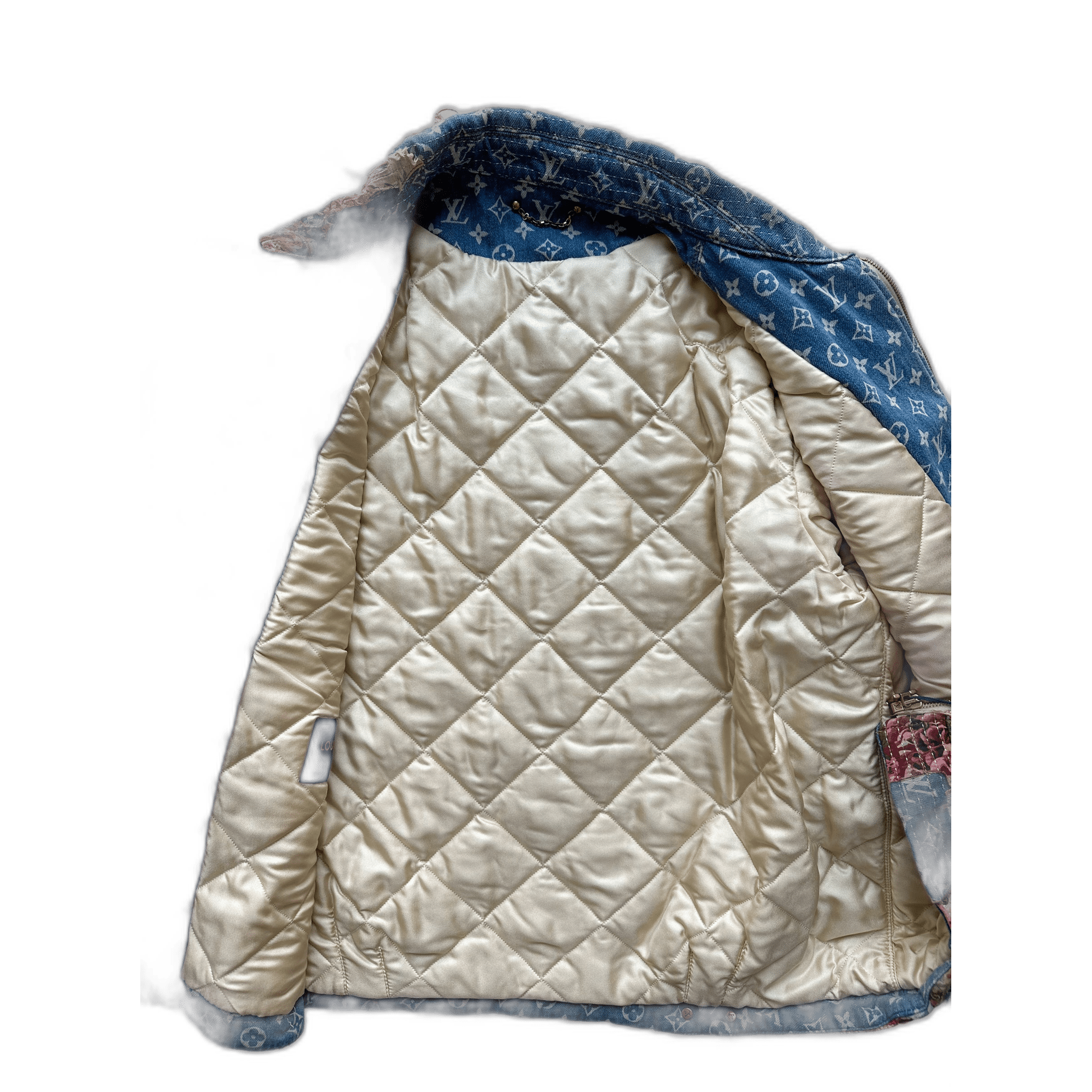 Louis Vuitton Blue Monogram Distressed Floral Workwear Jacket - Morely TrendsLouis Vuitton Type here:)