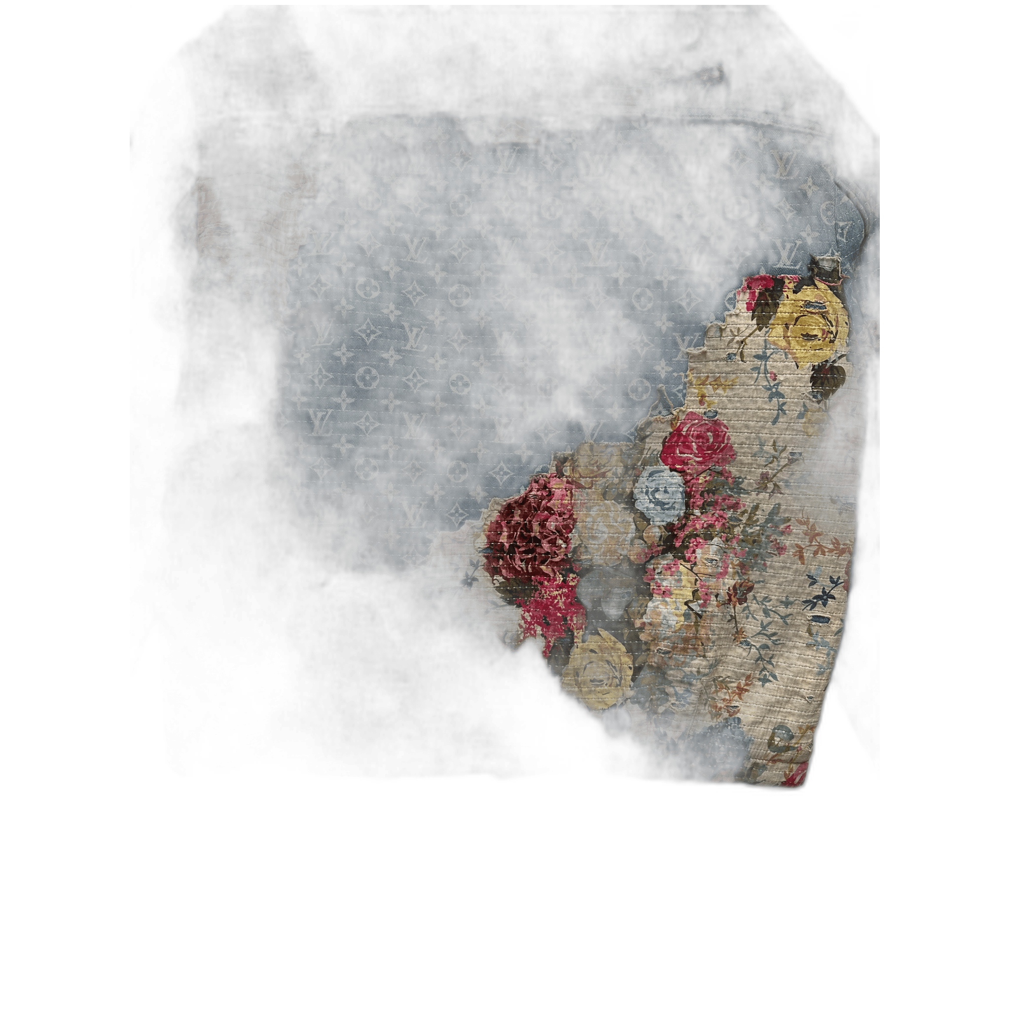 Louis Vuitton Blue Monogram Distressed Floral Workwear Jacket - Morely TrendsLouis Vuitton Type here:)