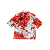 Louis Vuitton Red Bandana Bleached Short Sleeve Button Up Shirt - Morely TrendsLouis Vuitton Type here:)