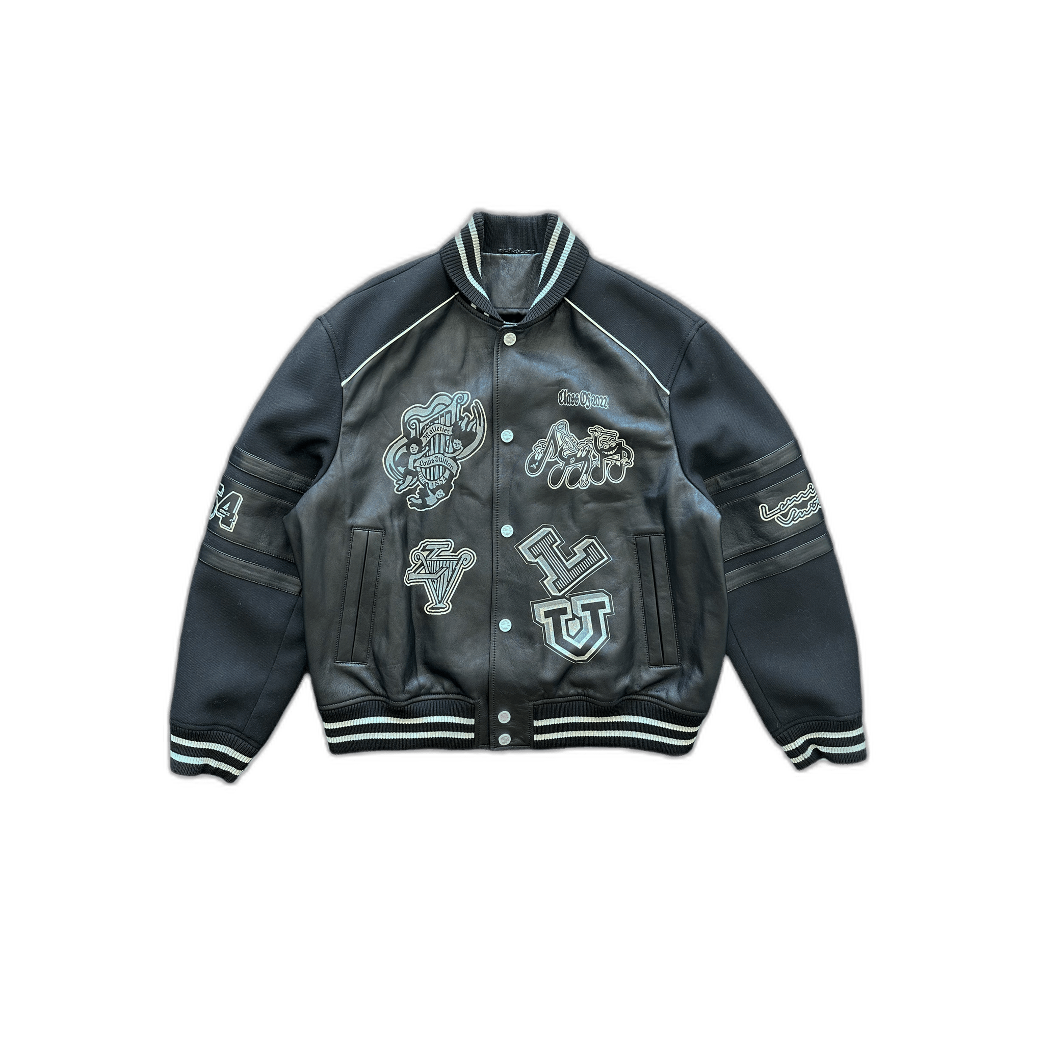 Louis Vuitton Black Leather Varsity Jacket - Morely TrendsLouis Vuitton Type here:)