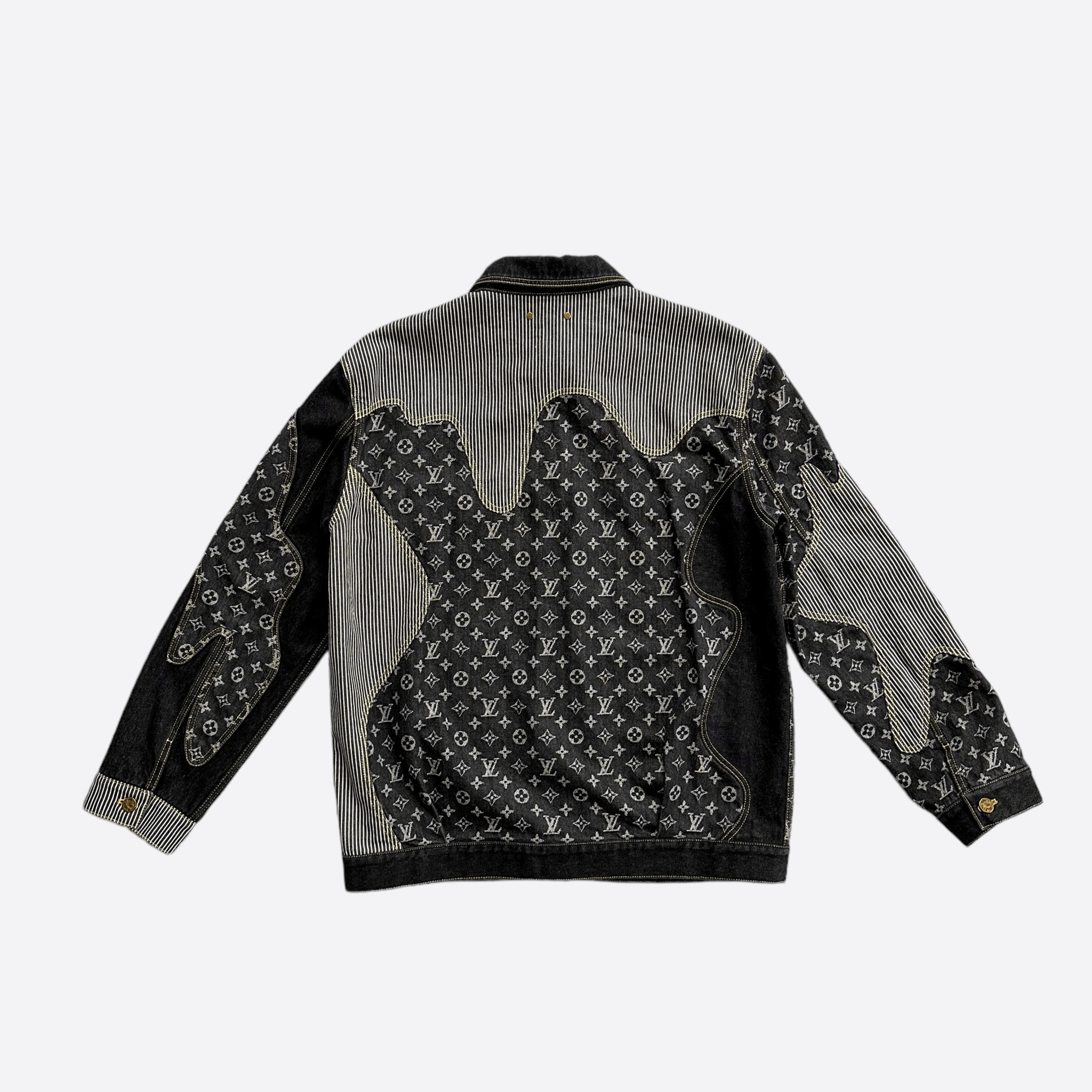 Louis Vuitton Nigo Black & Grey Monogram Crazy Denim Jacket - Morely TrendsLouis Vuitton Type here:)