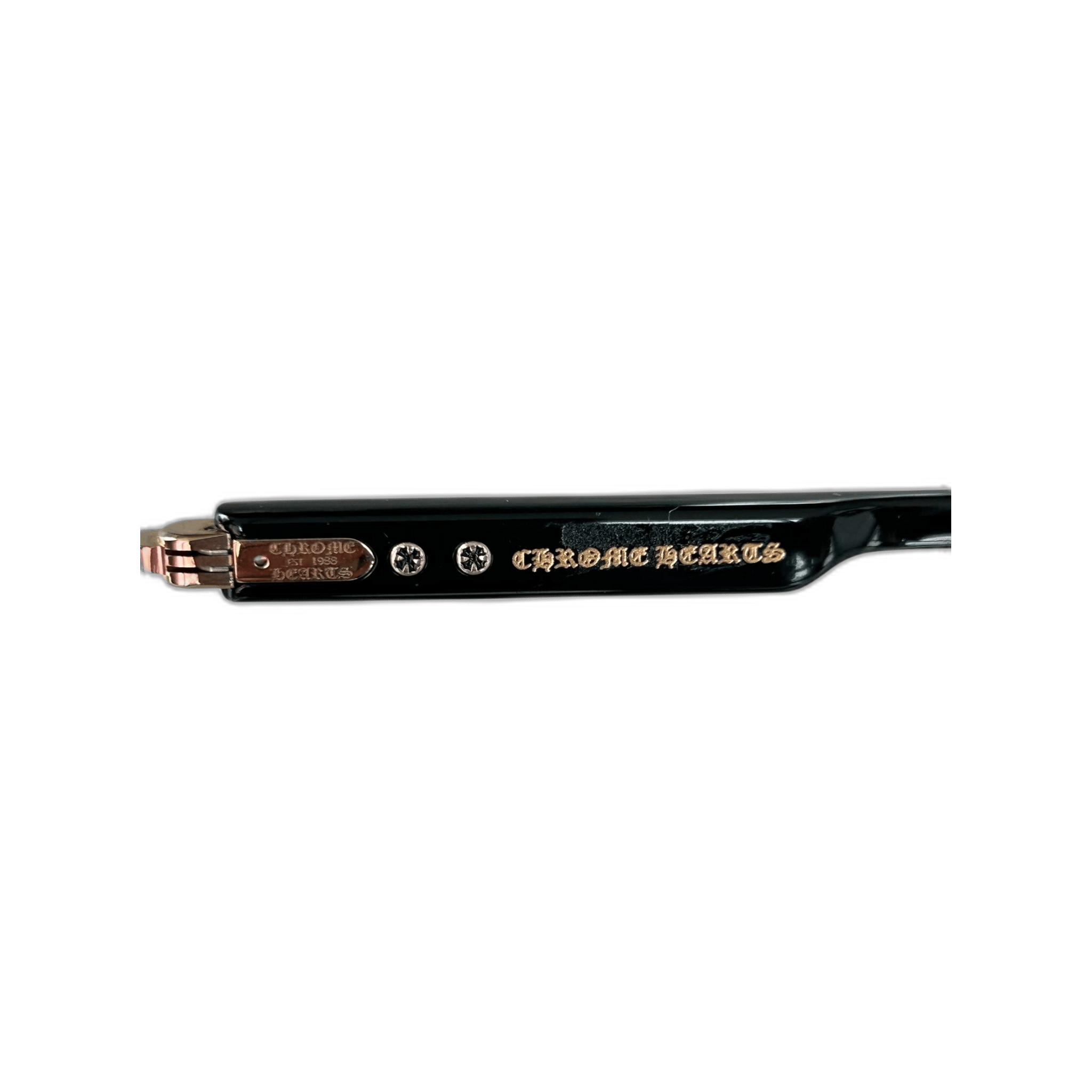 Chrome Hearts Black & Gold Deep 1 Glasses - Morely TrendsChrome Hearts Type here:)