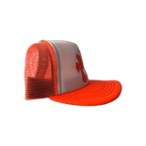 Chrome Hearts Orange Cemetery Cross Patch Trucker Hat - Morely TrendsChrome Hearts Type here:)