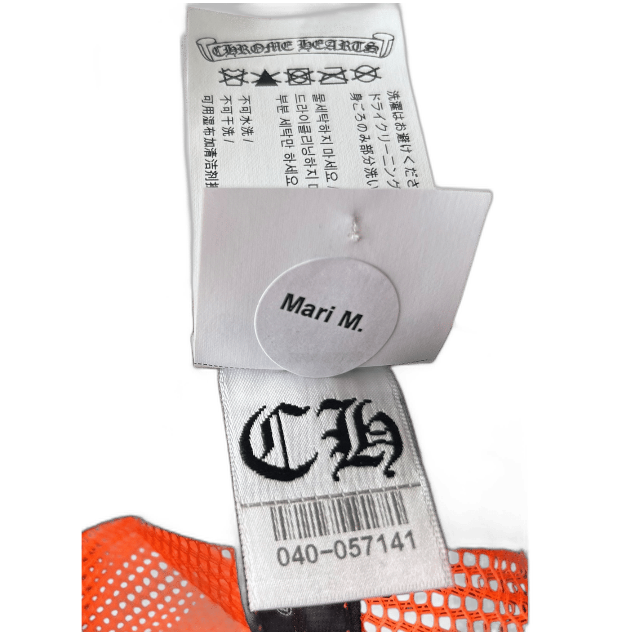 Chrome Hearts Orange Cemetery Cross Patch Trucker Hat - Morely TrendsChrome Hearts Type here:)