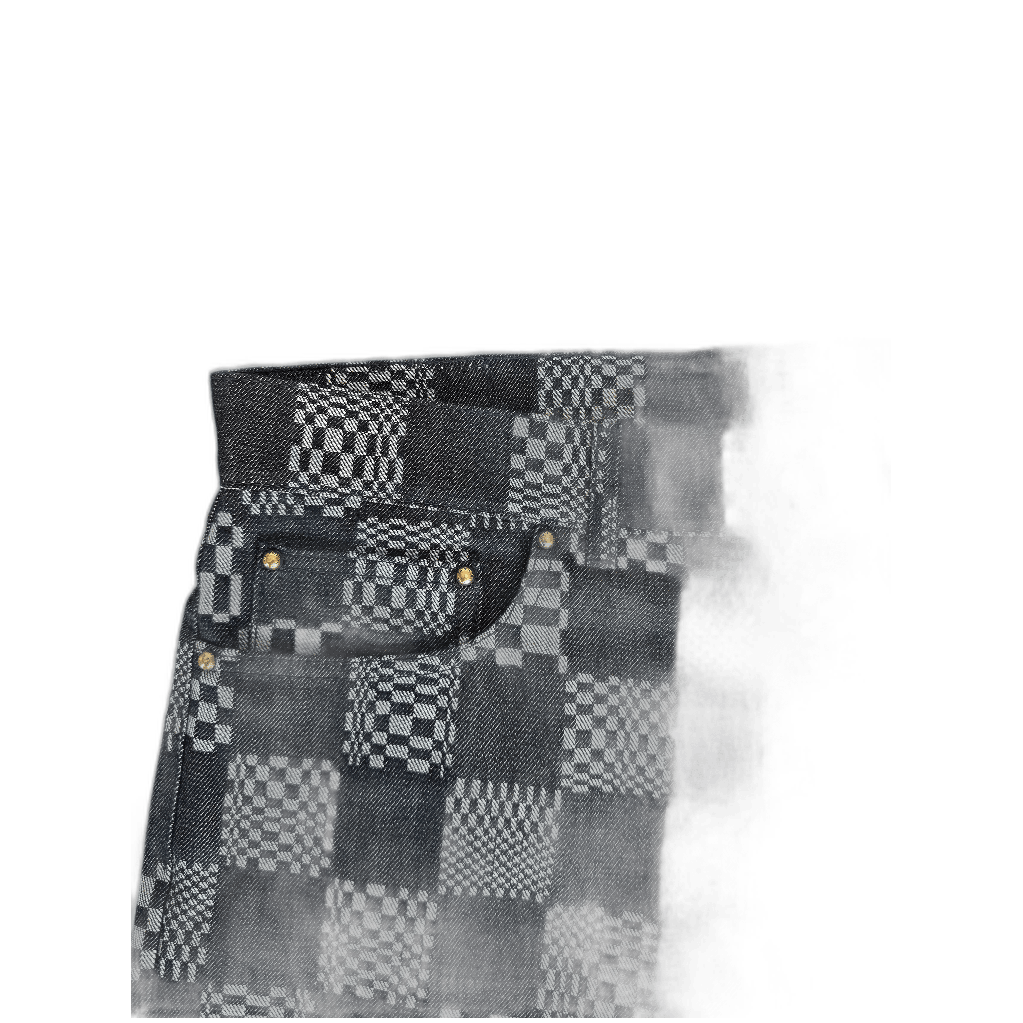 Louis Vuitton Navy Distorted Damier Print Jeans - Morely TrendsLouis Vuitton Type here:)