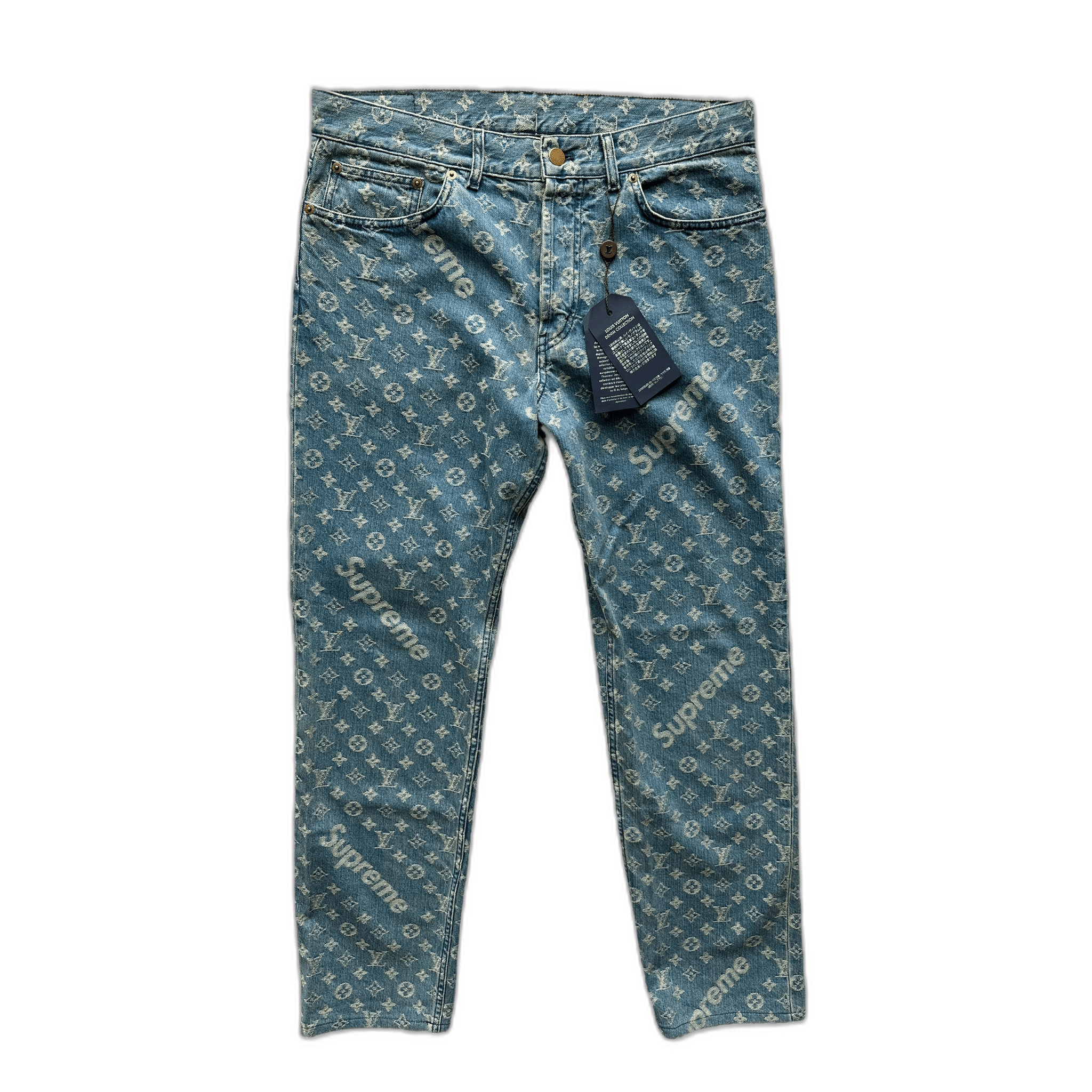 Louis Vuitton Supreme Blue Monogram Jeans - Morely TrendsLouis Vuitton Type here:)
