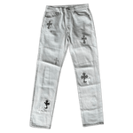 Chrome Hearts Levis White & Mixed Cross Patch Jeans - Morely TrendsChrome Hearts Type here:)