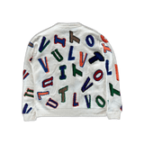 Louis Vuitton NBA White Multicolor Letter Wool Sweater - Morely TrendsLouis Vuitton Type here:)