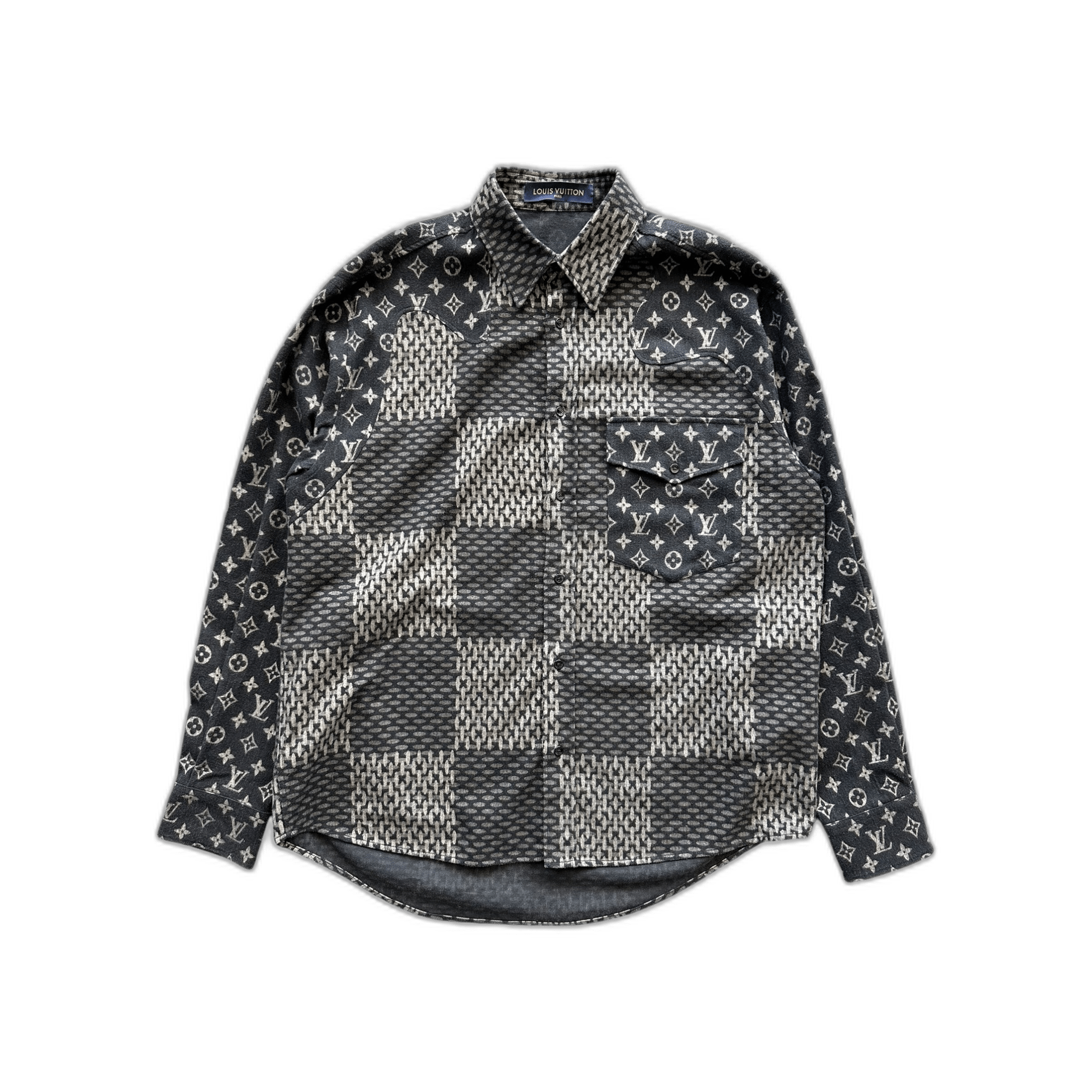 Louis Vuitton Nigo Grey Giant Damier Monogram Button Up Shirt - Morely TrendsLouis Vuitton Type here:)