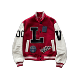 Louis Vuitton Red & White Dreaming Varsity Jacket - Morely TrendsLouis Vuitton Type here:)