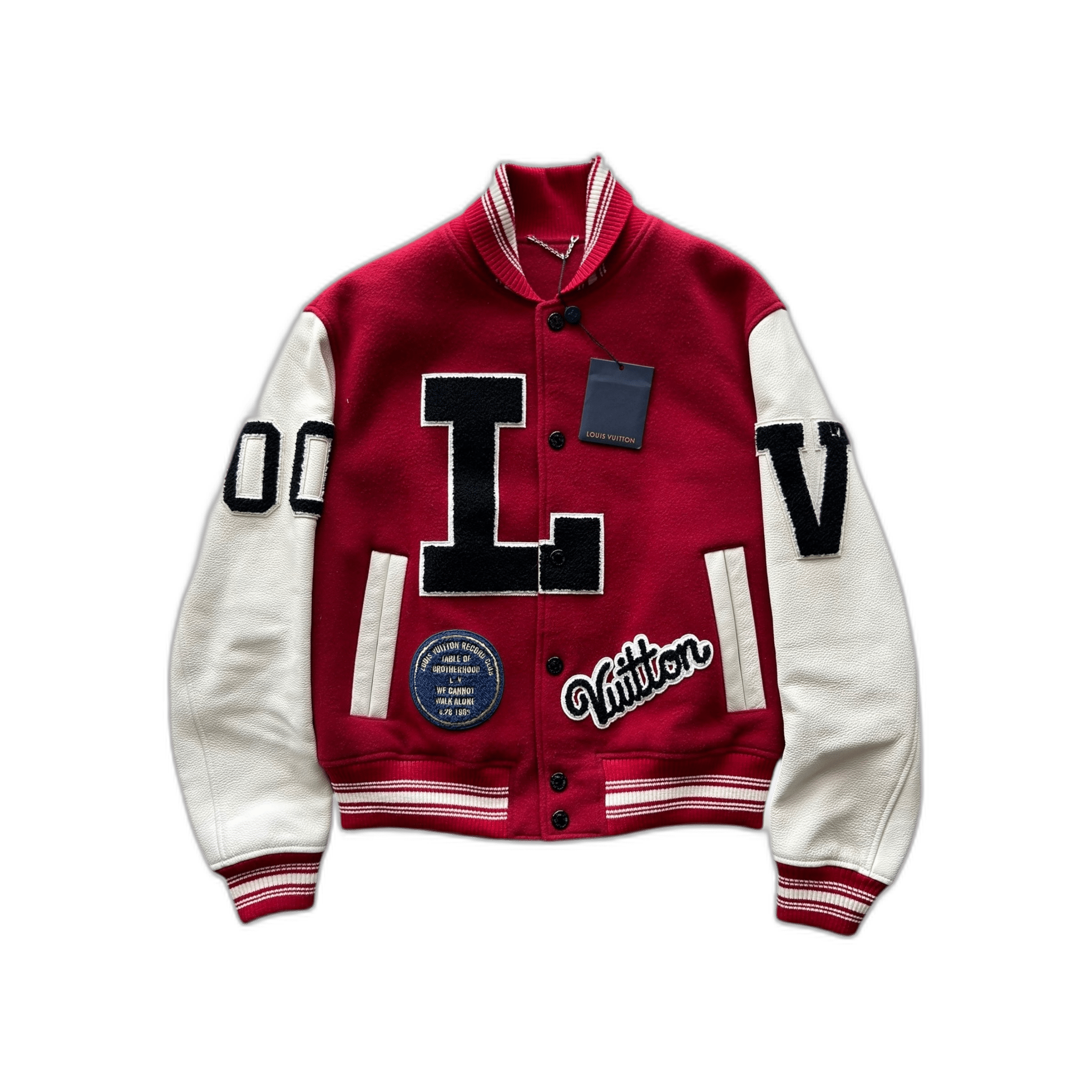 Louis Vuitton Red & White Dreaming Varsity Jacket - Morely TrendsLouis Vuitton Type here:)