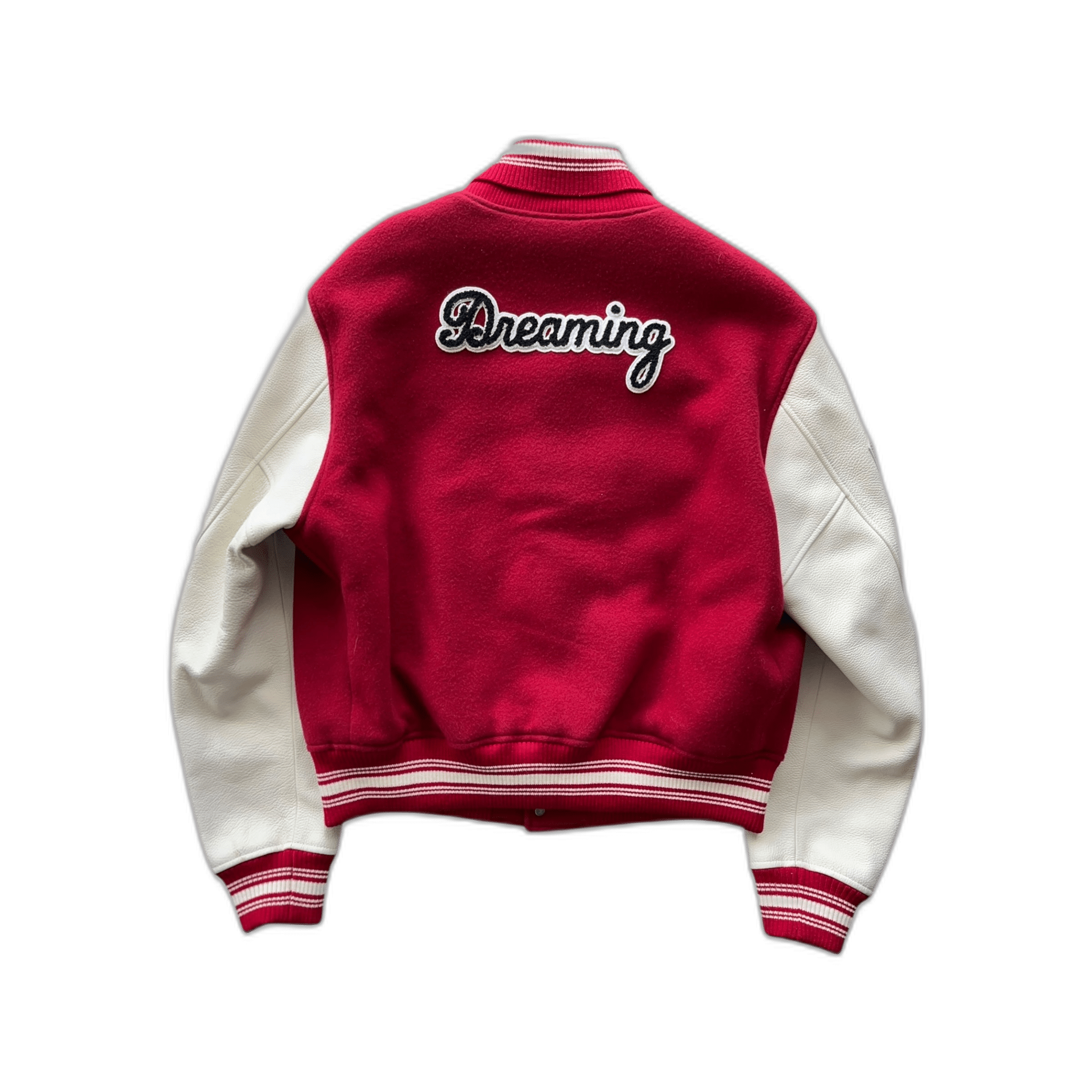 Louis Vuitton Red & White Dreaming Varsity Jacket - Morely TrendsLouis Vuitton Type here:)