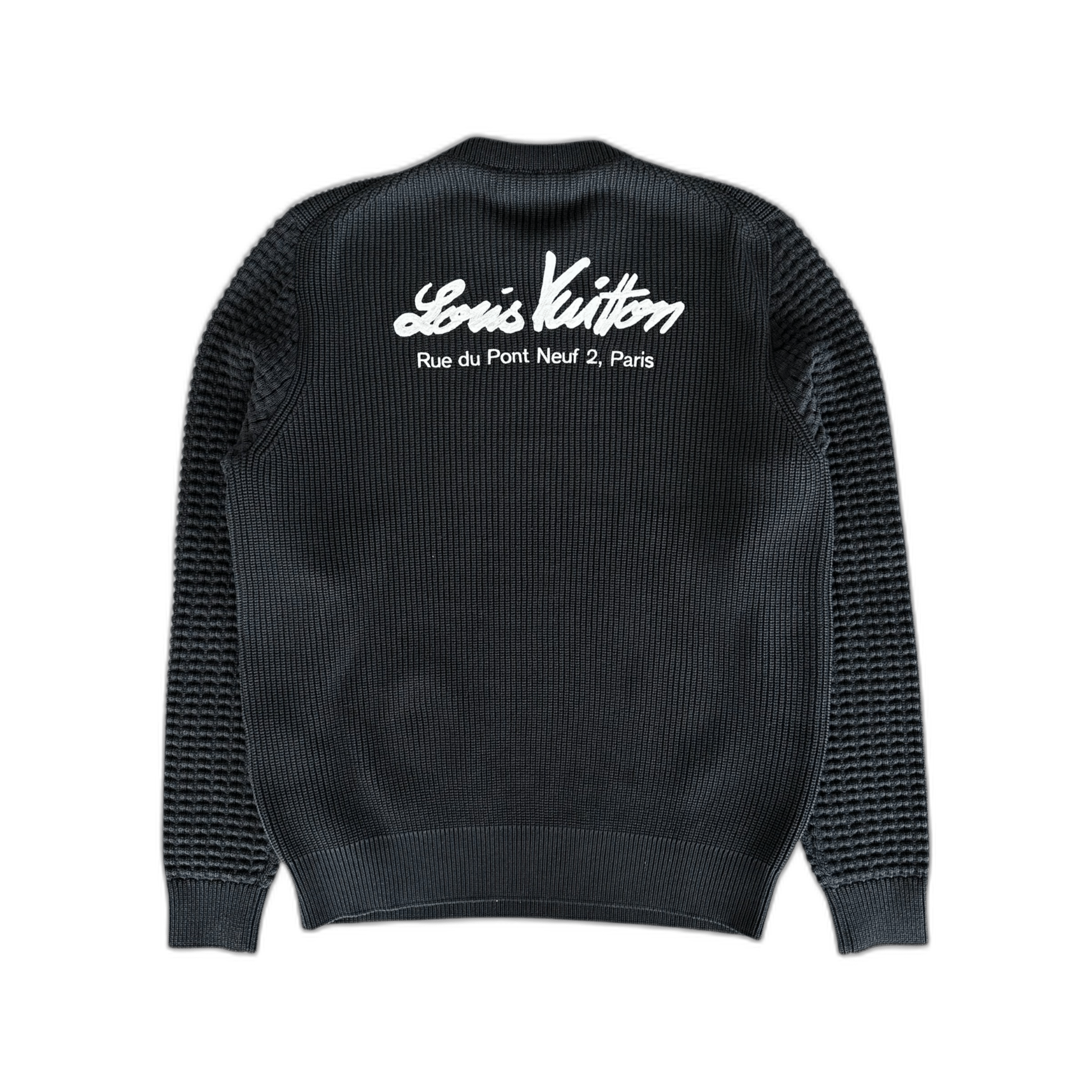 Louis Vuitton Black Rue Du Pont Waffle Knit Sweater - Morely TrendsLouis Vuitton Type here:)