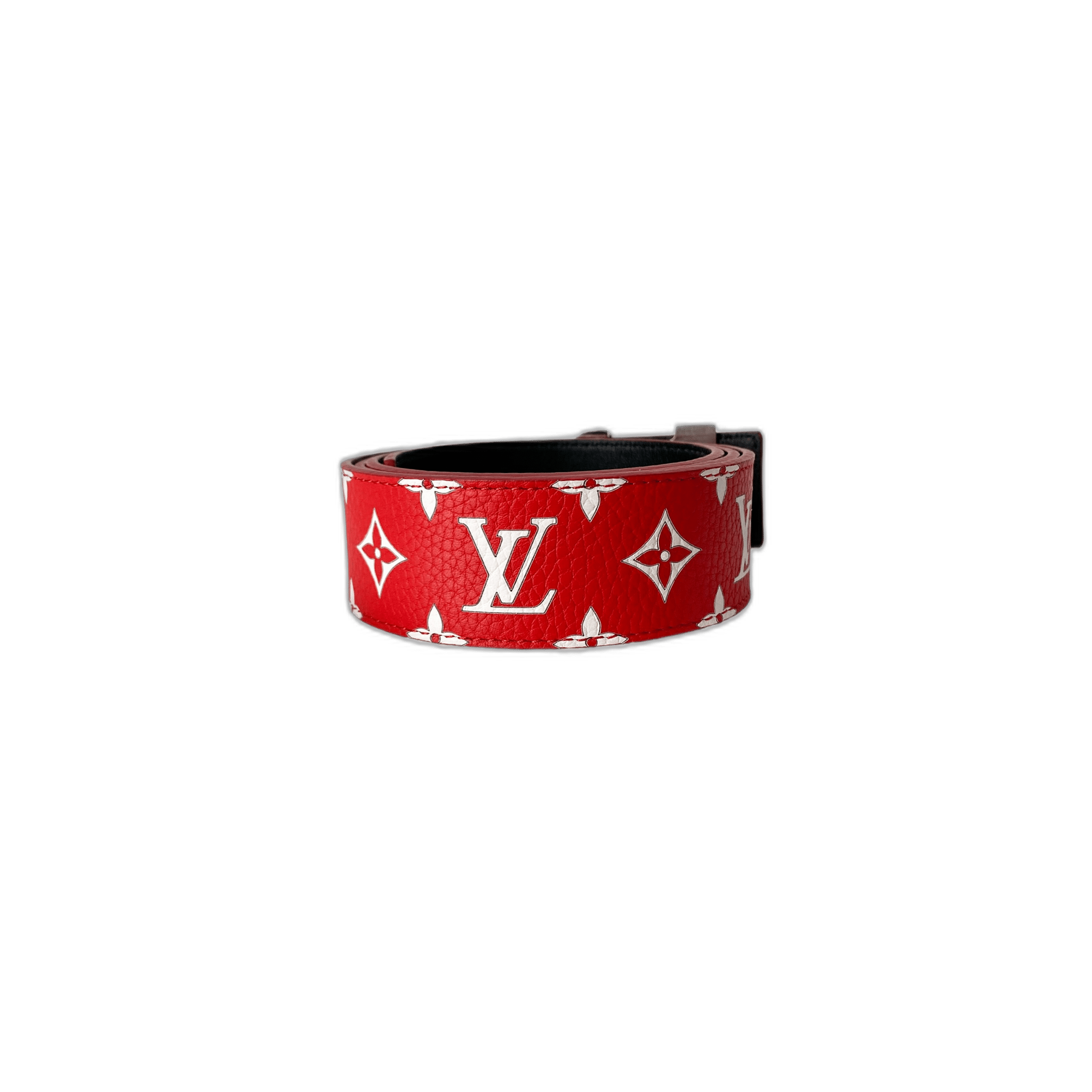 Louis Vuitton Supreme Red Monogram Leather Belt - Morely TrendsLouis Vuitton Type here:)