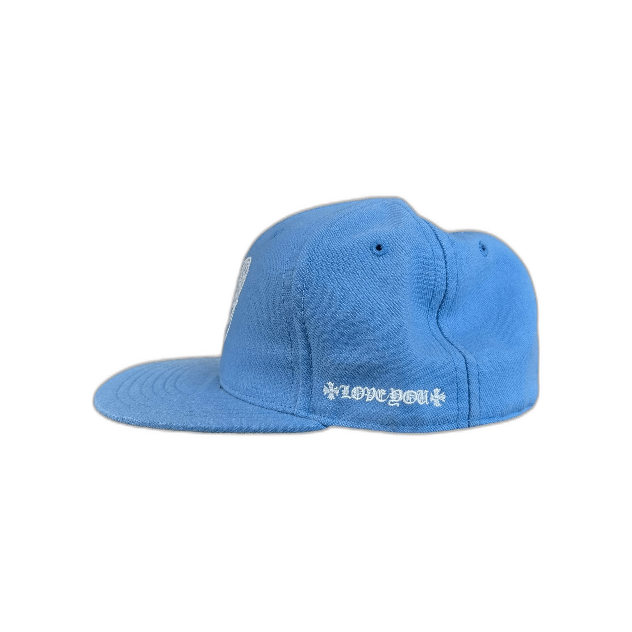Chrome Hearts Blue & White Heart Logo Fitted Hat - Morely TrendsChrome Hearts Type here:)
