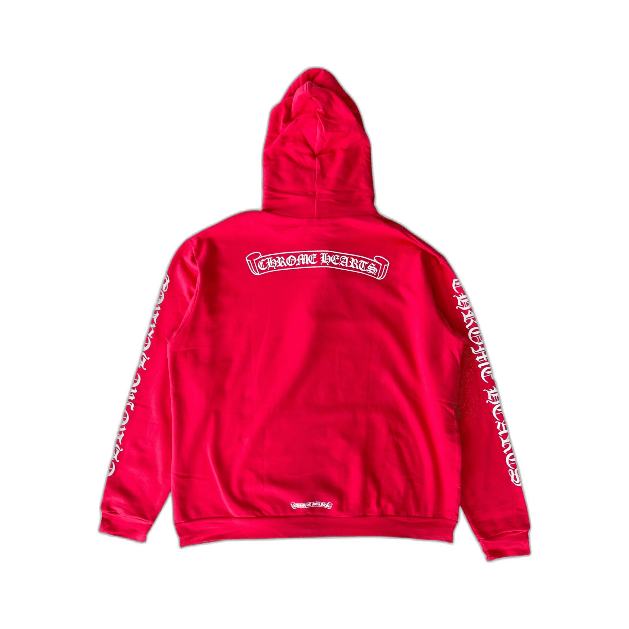 Chrome Hearts Red & White Scroll Logo Hoodie - Morely TrendsChrome Hearts Type here:)