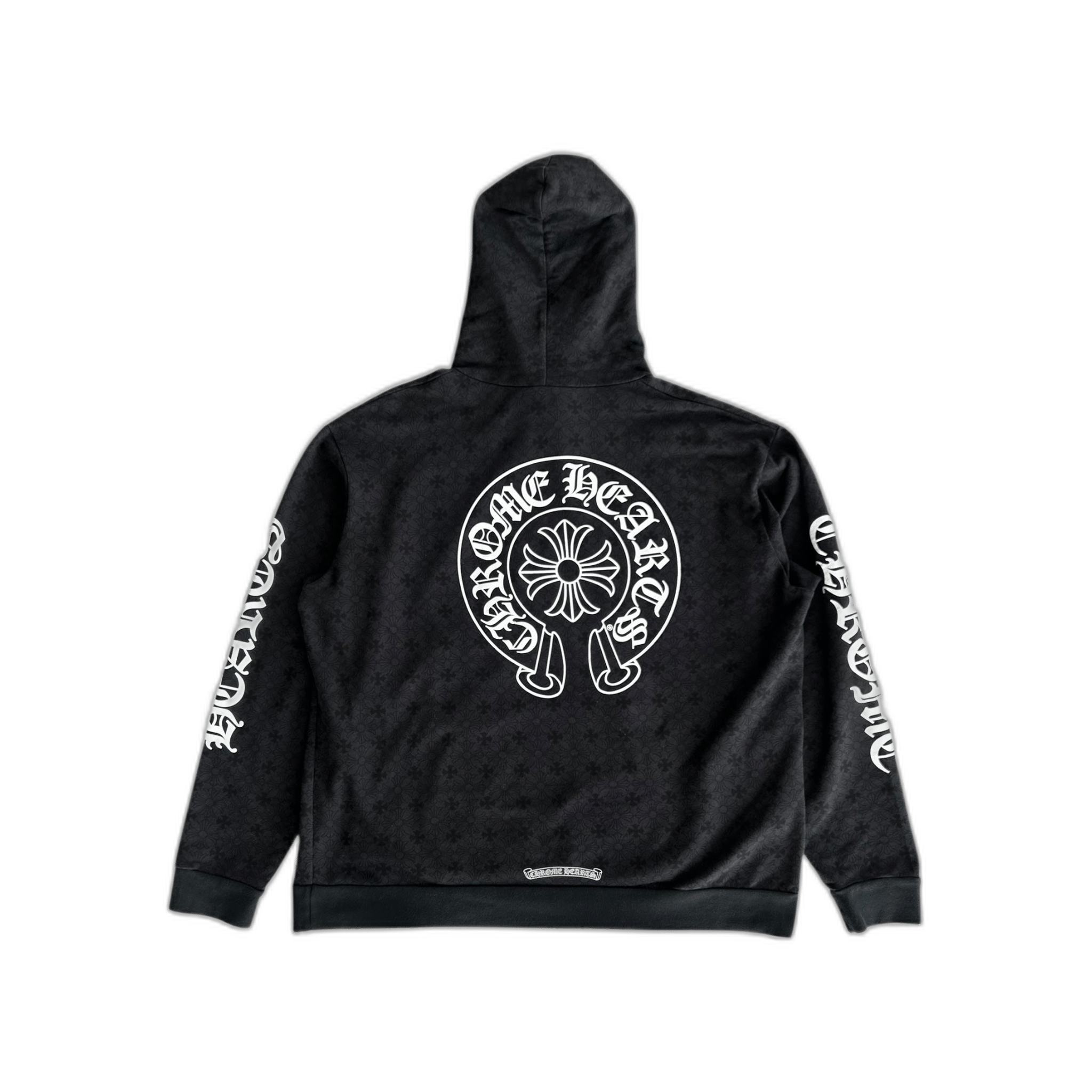 Chrome Hearts Black & White Cross Jacquard Horseshoe Logo Hoodie - Morely TrendsChrome Hearts Type here:)