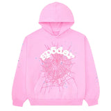 Sp5der Pink Web Hoodie