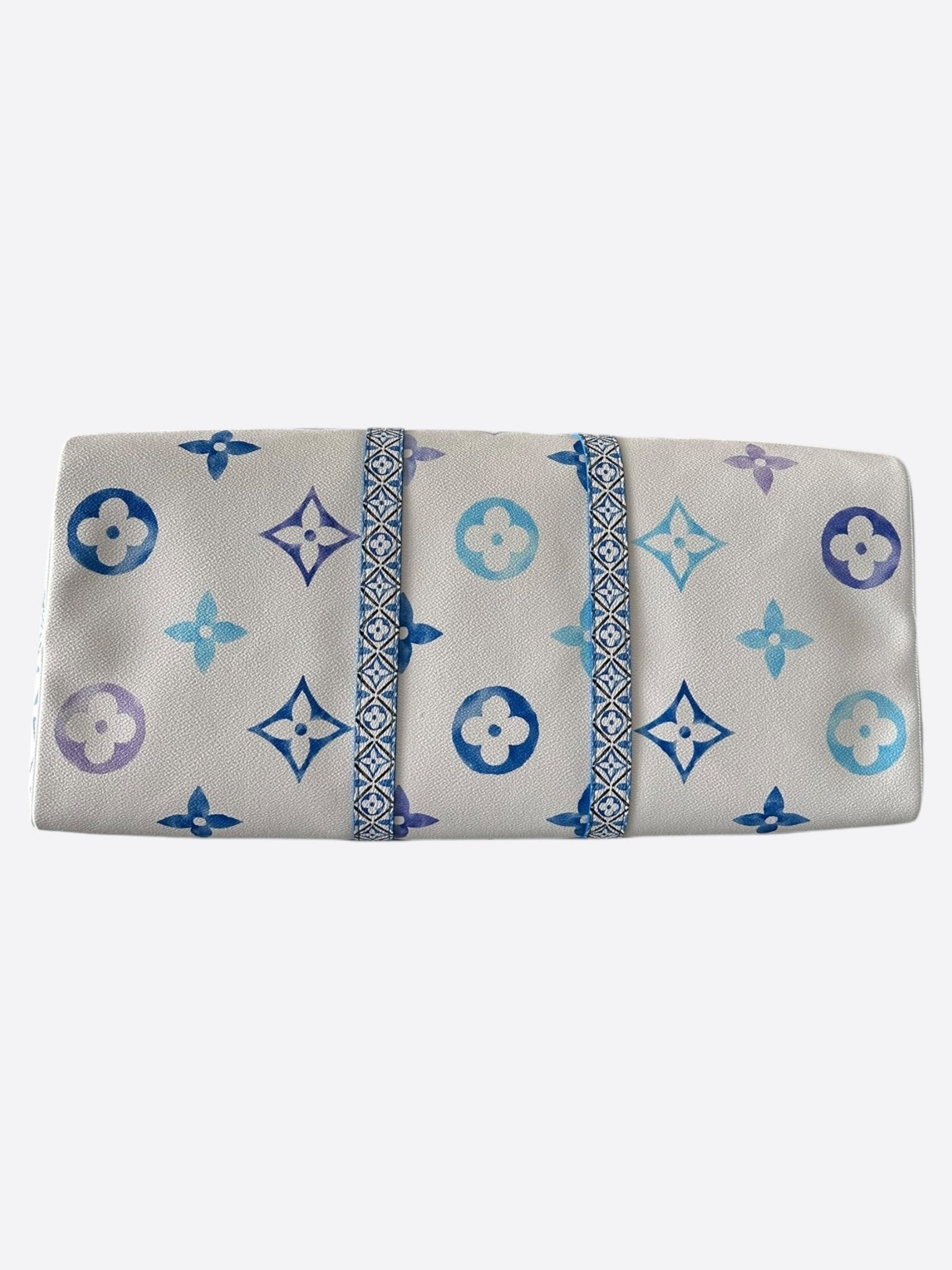 Louis Vuitton White & Blue Watercolor Monogram By The Pool Keepall 50 - Morely TrendsLouis Vuitton Type here:)