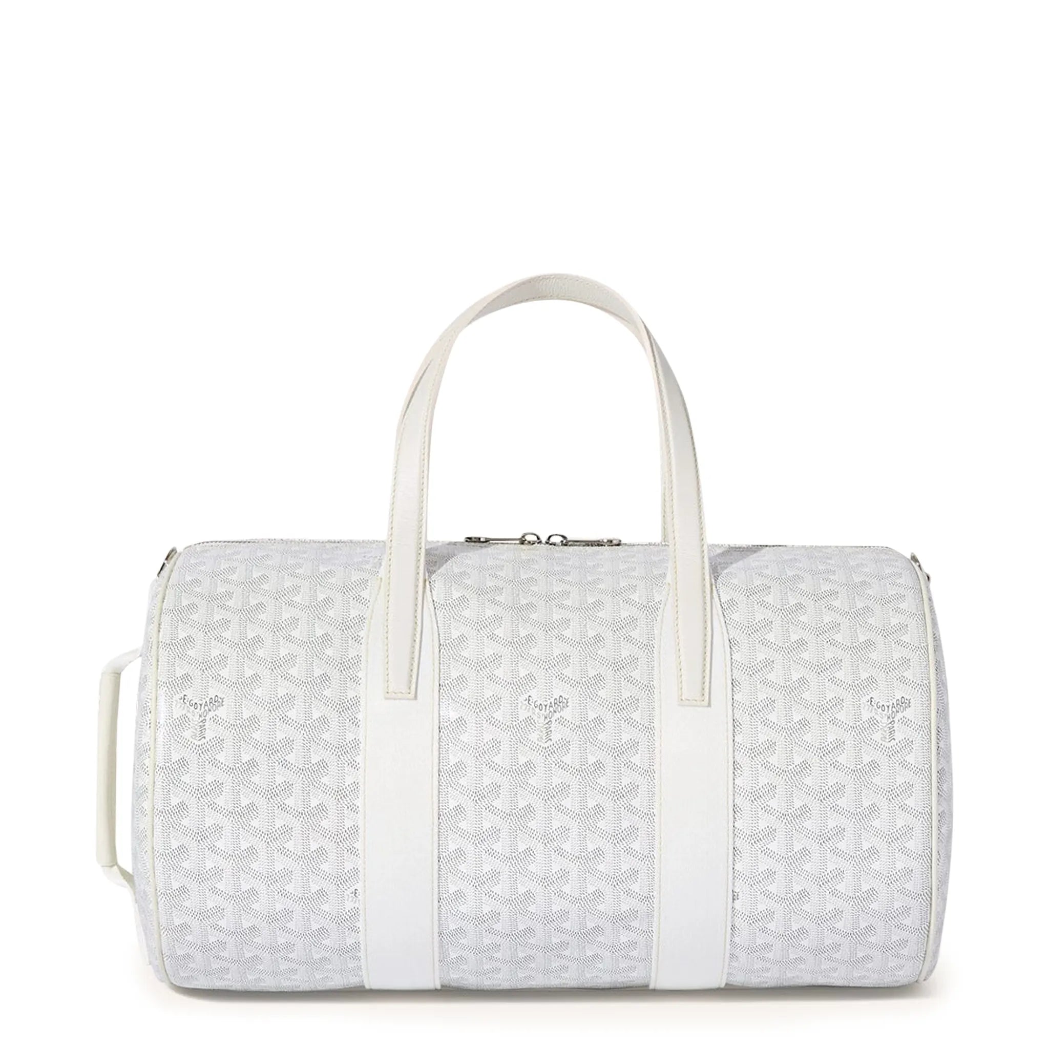 Front view of Goyard Barrel 40 Sports Bag White BARREL040TY50CL50P