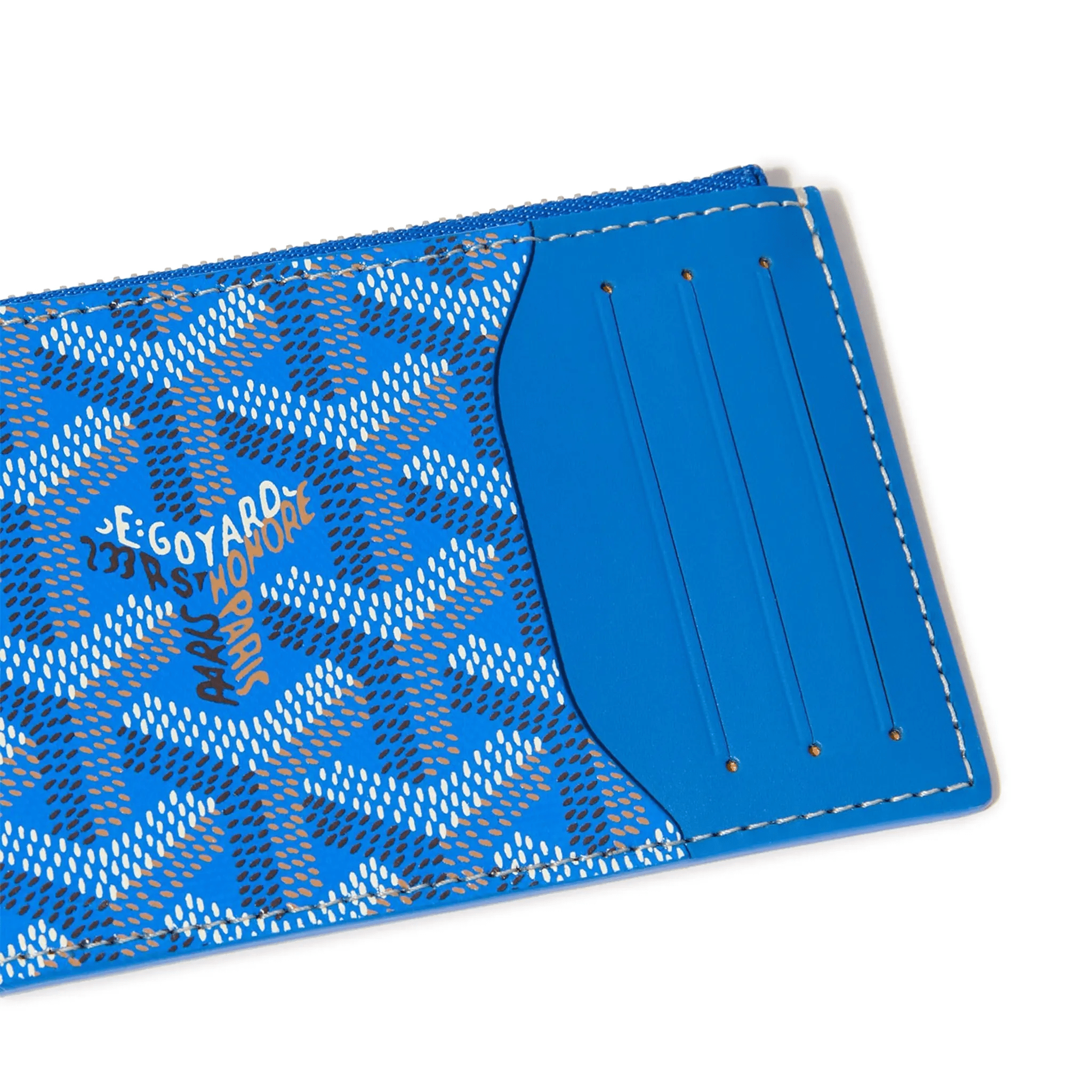 Detail view of Goyard Bourbon Zipped Sky Blue Card Holder BOURBOPMLTY10CL10P