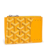 Front side view of Goyard Bourbon Zipped Yellow Card Holder BOURBOPMLTY01CL03P
