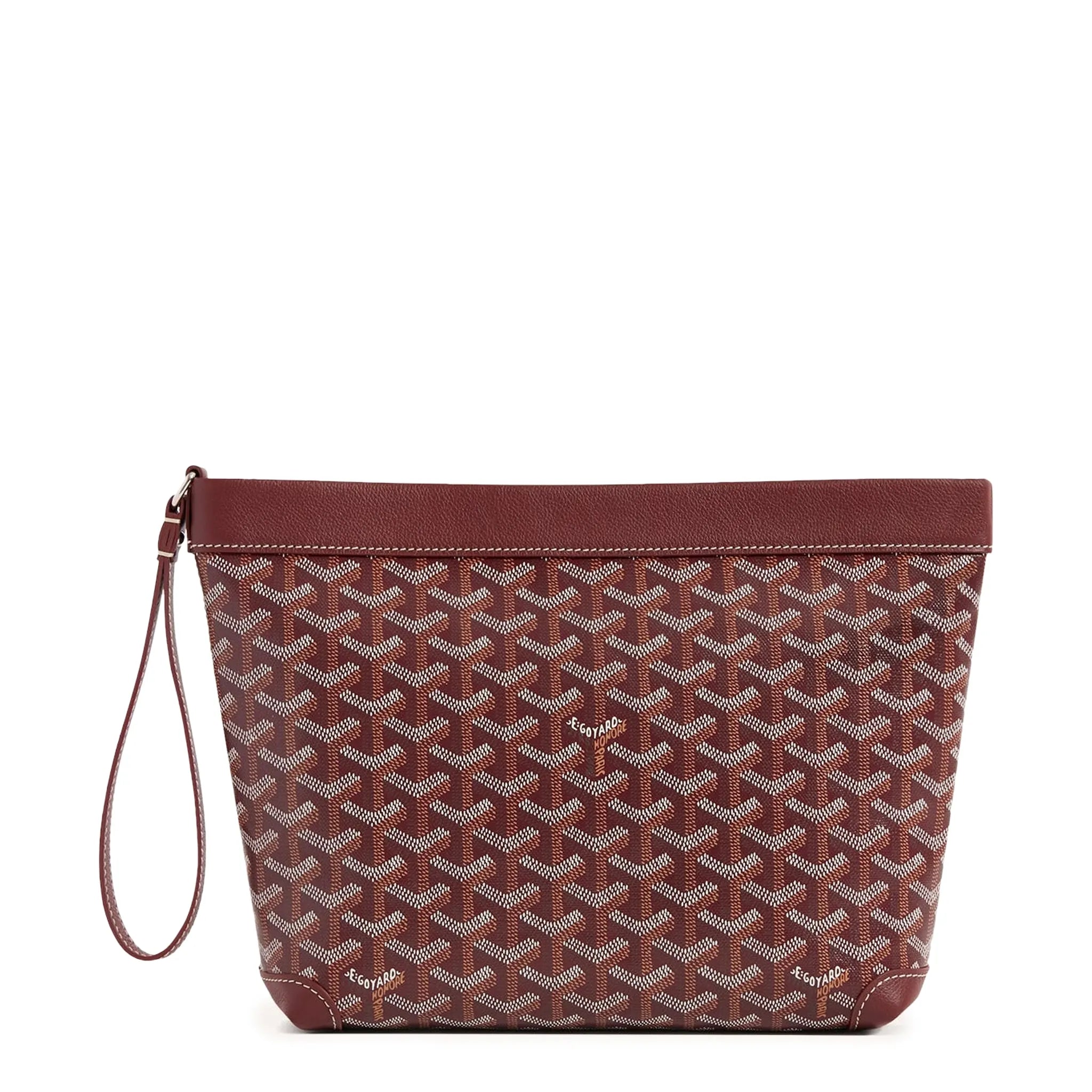 Front view of Goyard Conti Burgundy Pouch CONTIPPMLTY33CL33P