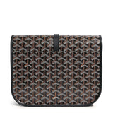 Back of Goyard Goyardine Belvedere II Black MM Messenger Bag BELVE3MMLTY01CG01P