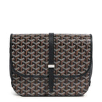 Front side of Goyard Goyardine Belvedere II Black MM Messenger Bag BELVE3MMLTY01CG01P