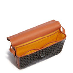 Top view of Goyard Goyardine Belvedere II Black Tan MM Messenger Bag BELVE3MMLTY01CG03P