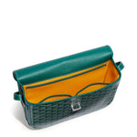 Top view of Goyard Goyardine Belvedere II Green MM Messenger Bag BELVE3MMLTY09CG09P