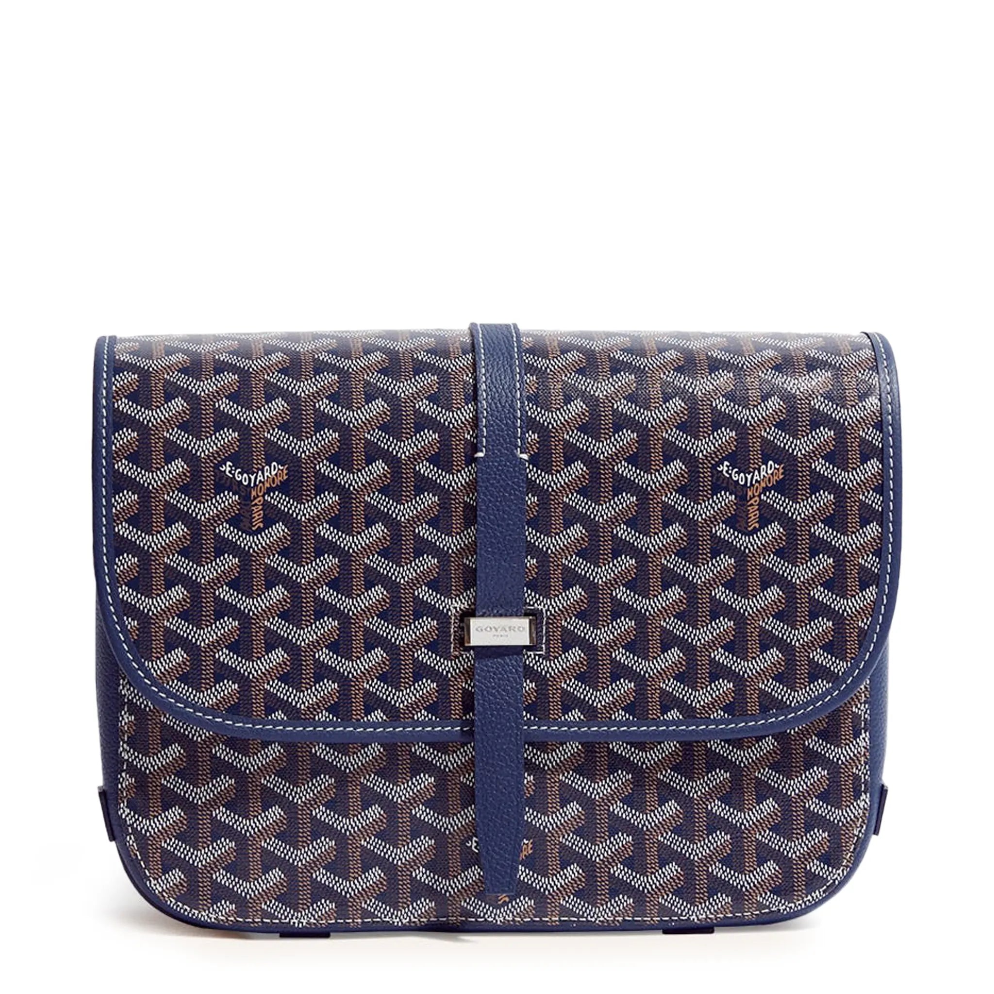 Goyard Goyardine Belvedere II Navy Blue MM Messenger Bag