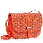 front view of Goyard Goyardine Belvedere II Orange PM Messenger Bag BELVE3PMLTY07CG07P