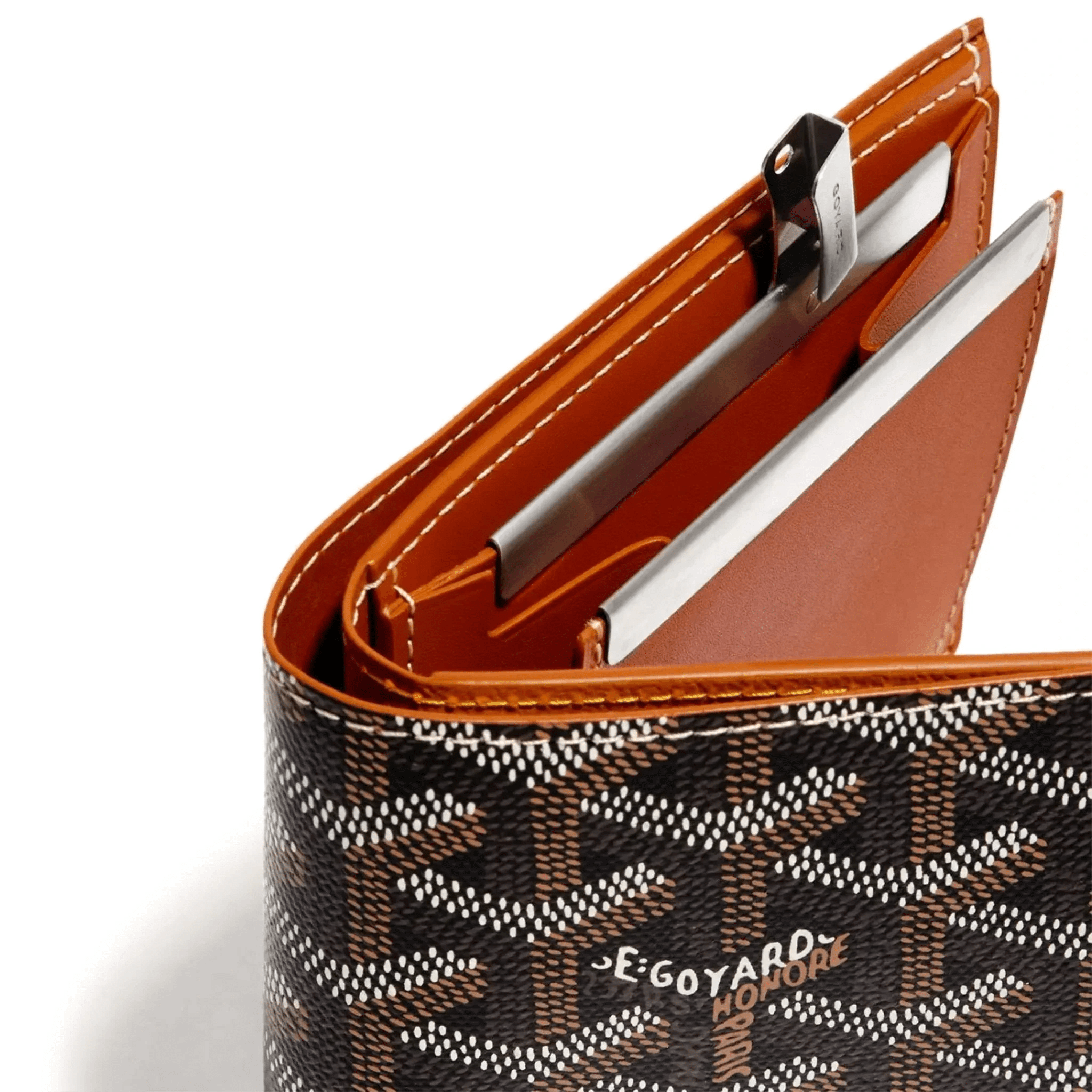 Detail view of Goyard Saint-Florentin Black/Tan Wallet STFLO2PMLTY01CL03P