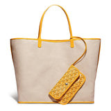 Inside view of Goyard Saint Louis GM Tote Bag Yellow STLOUIGMLTY08CL08P
