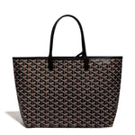 Front view of Goyard Saint Louis PM Tote Bag Black STLOUIPMLTY01CL01P